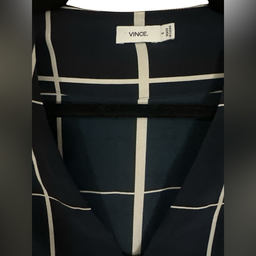 Vince Navy and White Grid Pattern dress - Picture 6 of 6